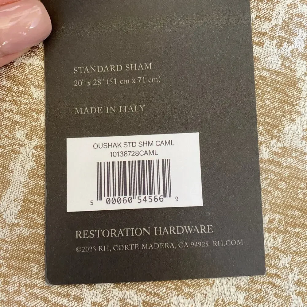 NWT 2 Restoration Hardware Italian Oushak Jacquard Standard Shams New with Tags